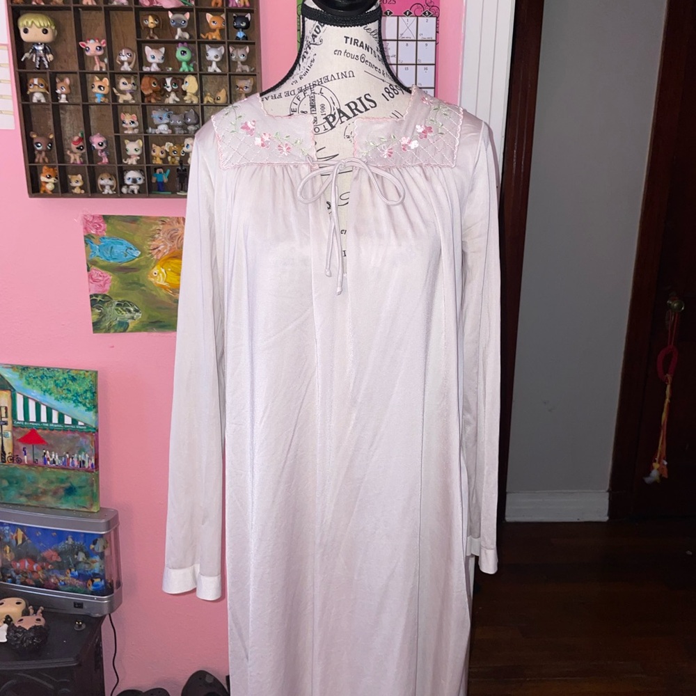Embroidered White Nightgown